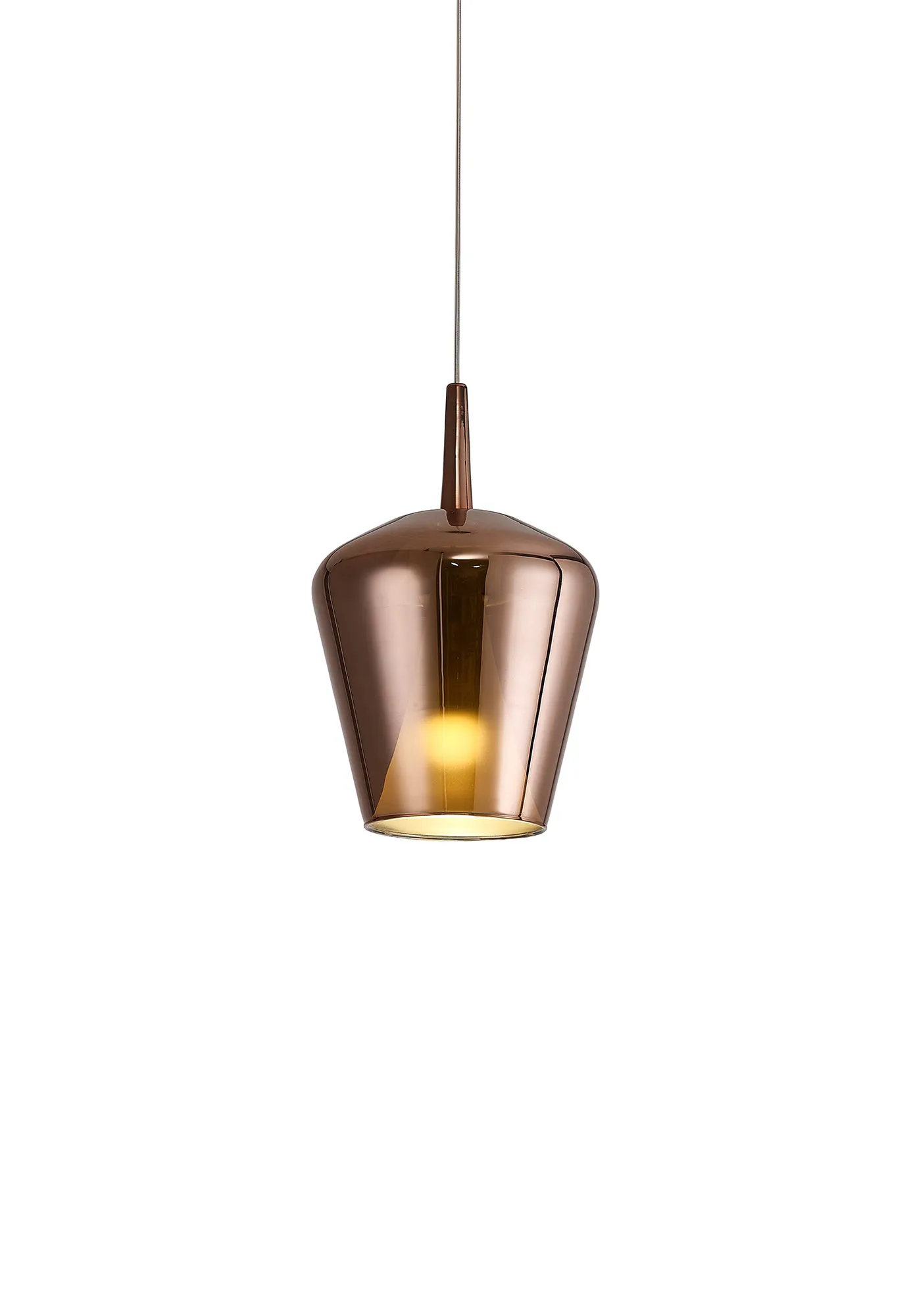 M8246  Elsa Assembly Pendant (WITHOUT PLATE) Inverted Bell Shade 1 Light Copper Glass